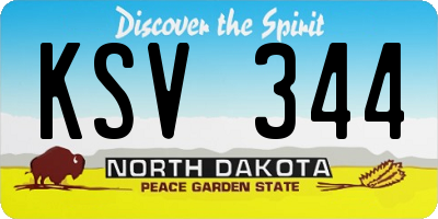 ND license plate KSV344