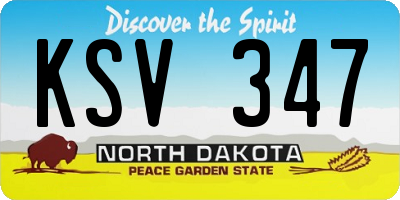 ND license plate KSV347