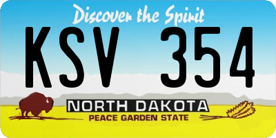 ND license plate KSV354