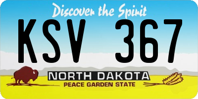 ND license plate KSV367