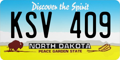ND license plate KSV409