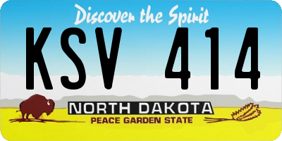 ND license plate KSV414