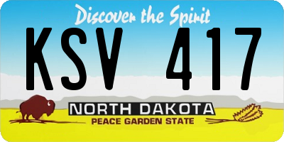 ND license plate KSV417