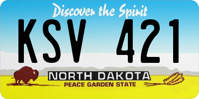 ND license plate KSV421