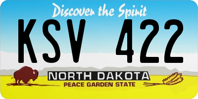 ND license plate KSV422