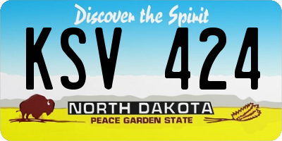 ND license plate KSV424
