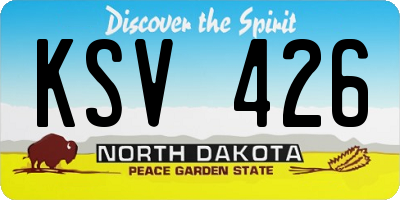 ND license plate KSV426