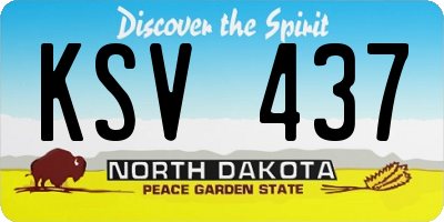 ND license plate KSV437