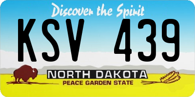 ND license plate KSV439