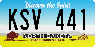 ND license plate KSV441