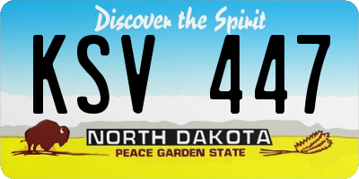 ND license plate KSV447