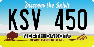 ND license plate KSV450