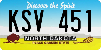 ND license plate KSV451