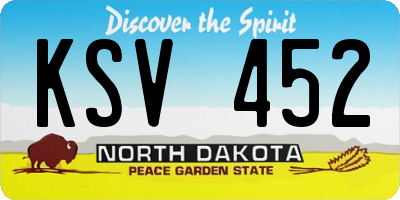 ND license plate KSV452