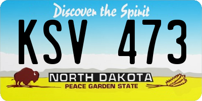 ND license plate KSV473