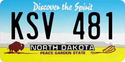 ND license plate KSV481