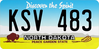 ND license plate KSV483