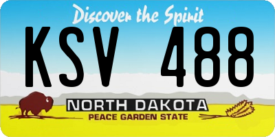 ND license plate KSV488