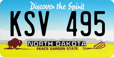 ND license plate KSV495