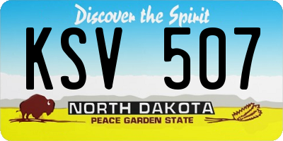 ND license plate KSV507