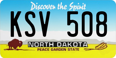 ND license plate KSV508