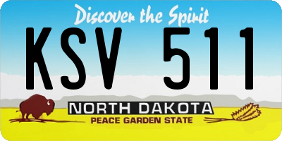 ND license plate KSV511