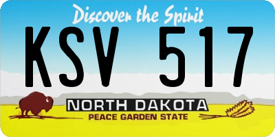 ND license plate KSV517