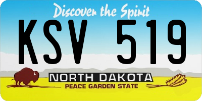 ND license plate KSV519