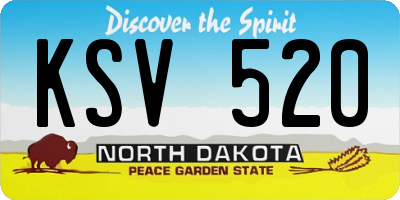 ND license plate KSV520