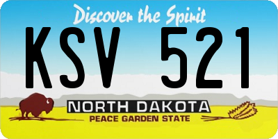 ND license plate KSV521