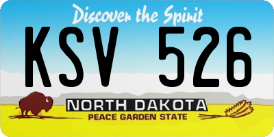 ND license plate KSV526