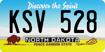 ND license plate KSV528