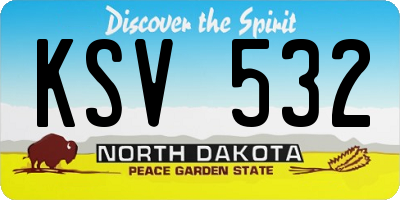 ND license plate KSV532