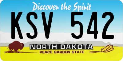 ND license plate KSV542