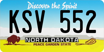 ND license plate KSV552