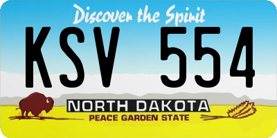 ND license plate KSV554