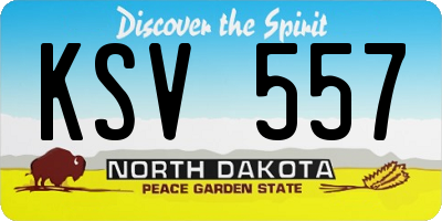 ND license plate KSV557