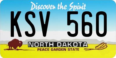 ND license plate KSV560