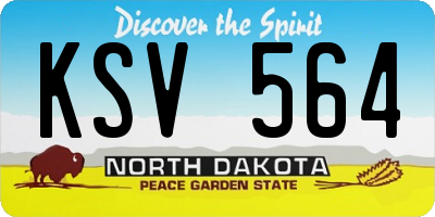 ND license plate KSV564