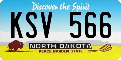 ND license plate KSV566