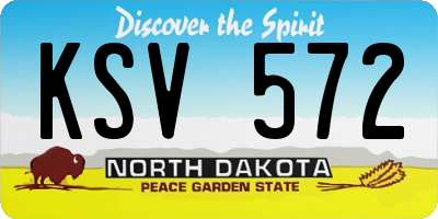 ND license plate KSV572