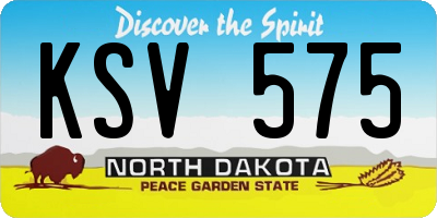 ND license plate KSV575