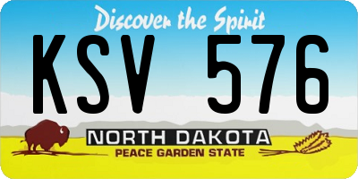 ND license plate KSV576