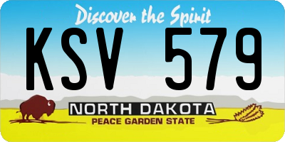 ND license plate KSV579