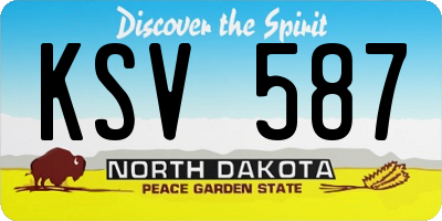 ND license plate KSV587