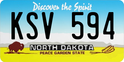 ND license plate KSV594