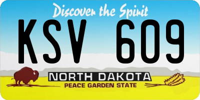 ND license plate KSV609