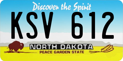 ND license plate KSV612