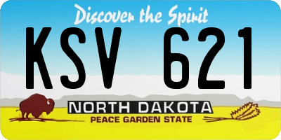 ND license plate KSV621