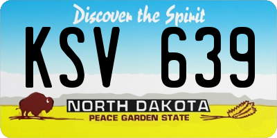 ND license plate KSV639